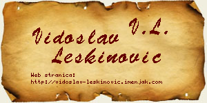 Vidoslav Leškinović vizit kartica
